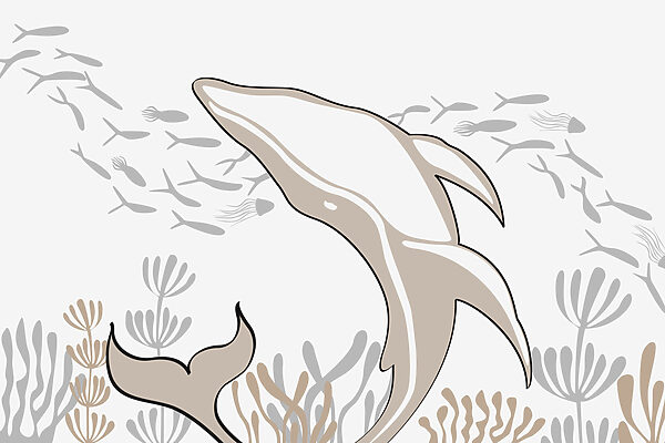 Dolphin swimming in the ocean Dolphin swimming in the ocean
