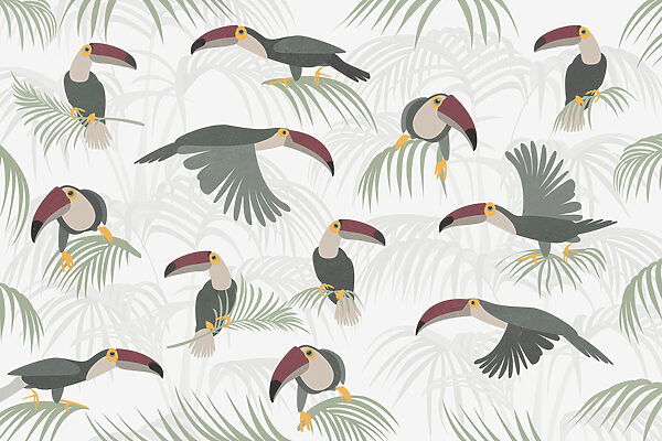 Pattern of birds and plants Pattern of birds and plants