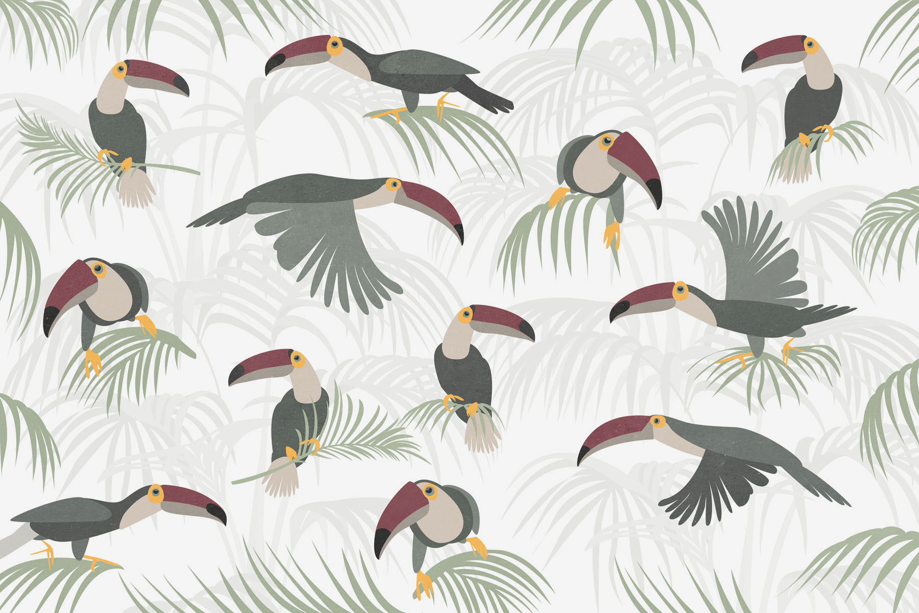 Pattern of birds and plants Pattern of birds and plants
