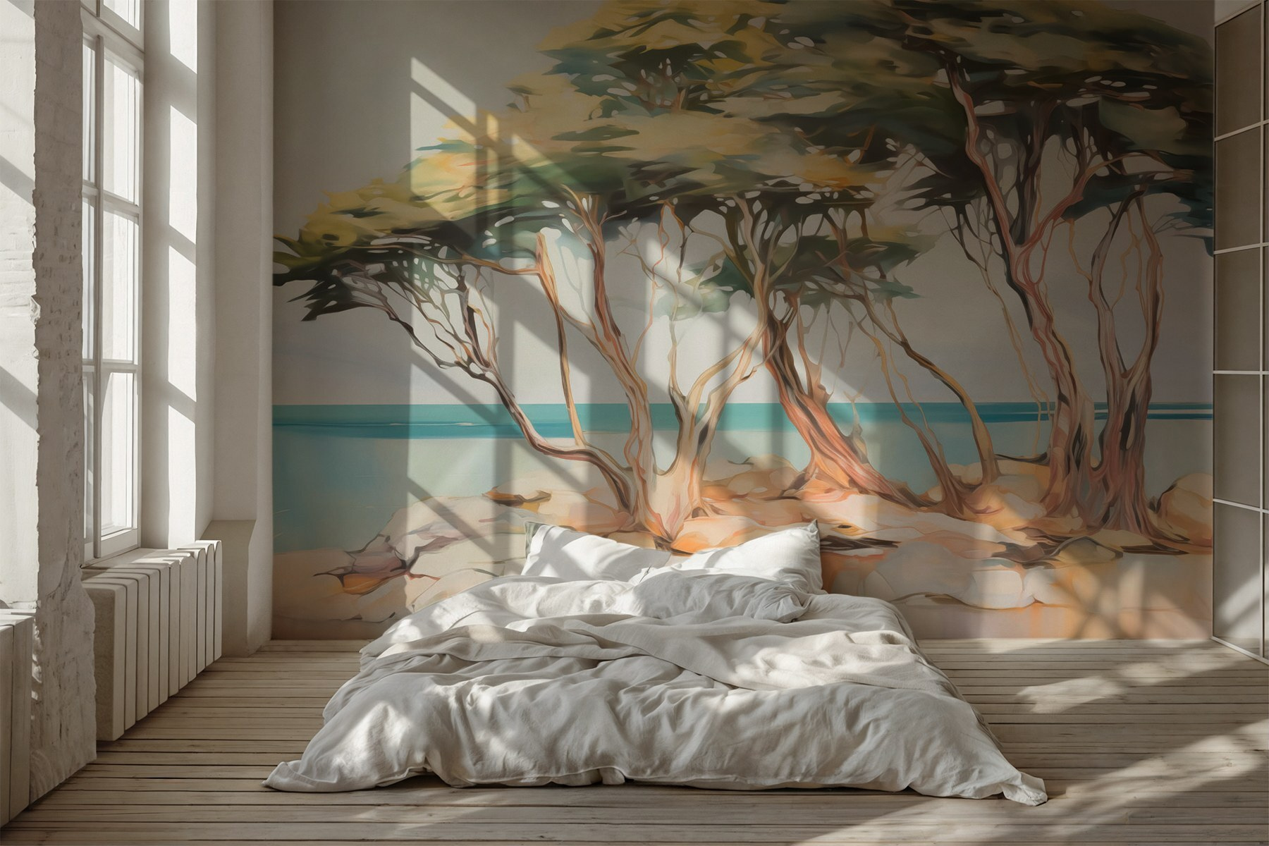 Group of trees on a rocky island Group of trees on a rocky island