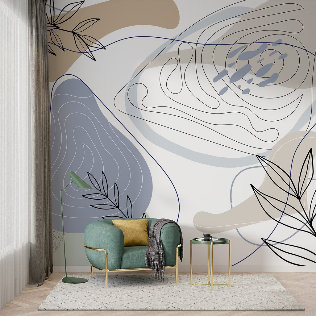 Abstract shapes and leafy accents Abstract shapes and leafy accents