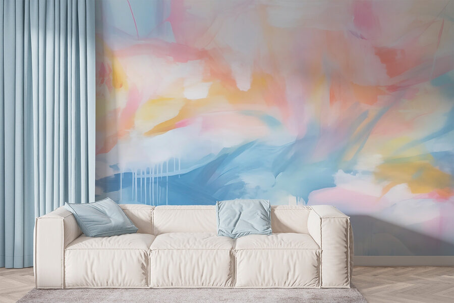 Painting of a colorful sky