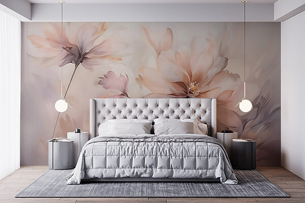 Painting of flowers on a white background Painting of flowers on a white background