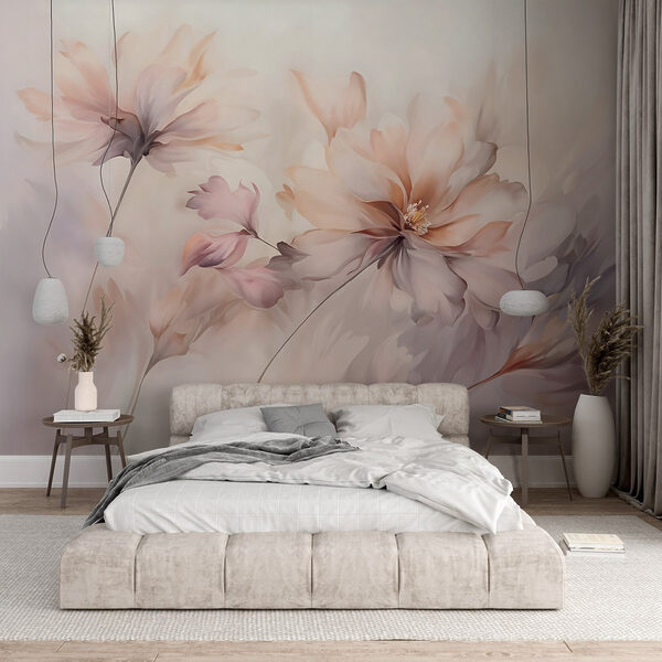 Painting of flowers on a white background Painting of flowers on a white background