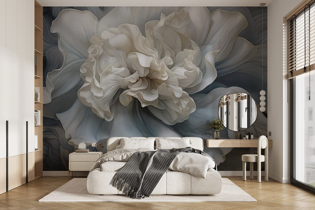 White flower with ruffles White flower with ruffles