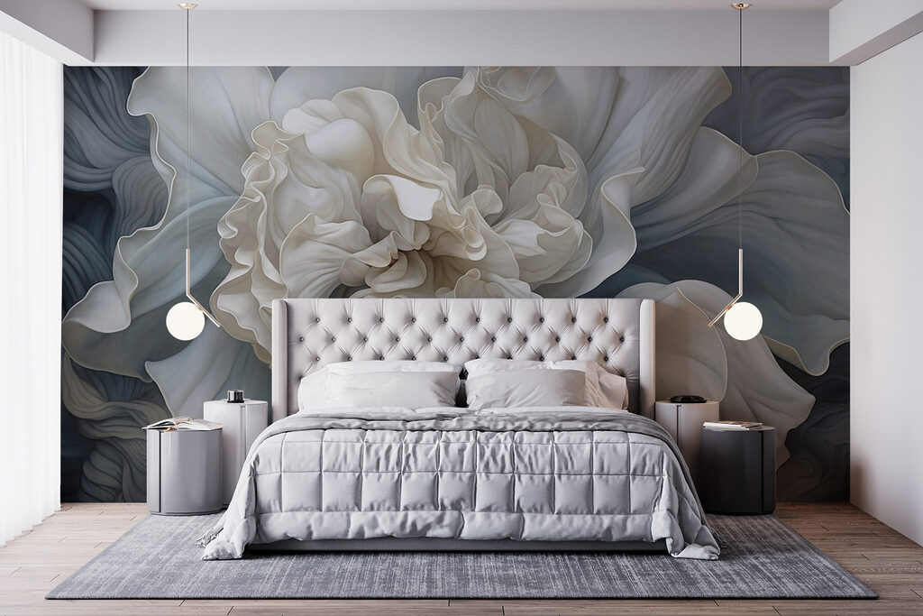 White flower with ruffles White flower with ruffles