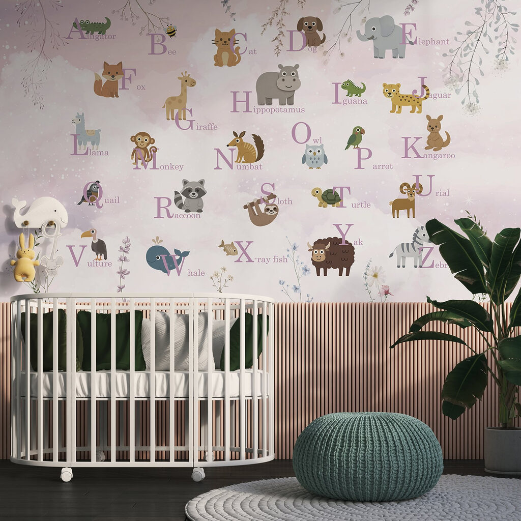 Poster with animals and letters