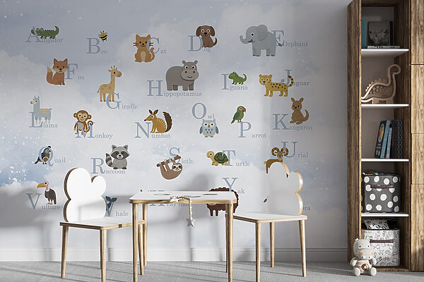 Group of animals with letters Group of animals with letters