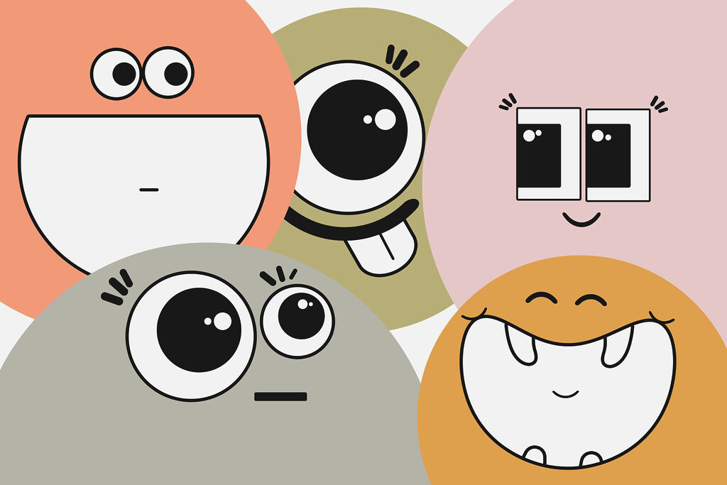 Group of cartoon faces
