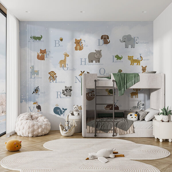 Group of animals with letters Group of animals with letters