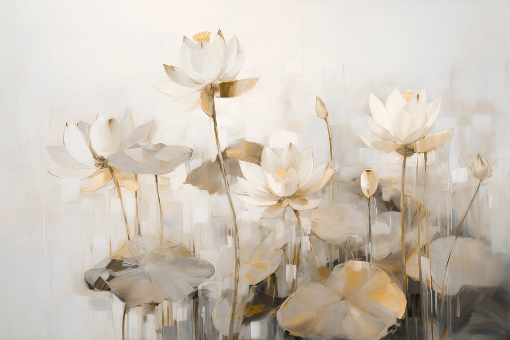 Painting of white flowers Painting of white flowers