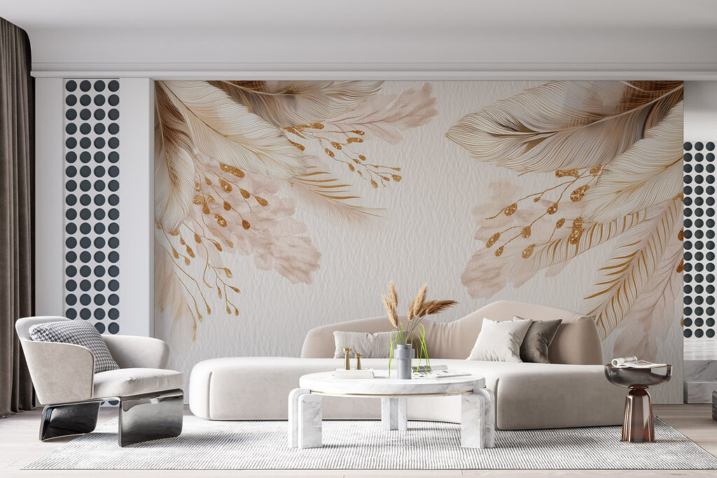 Delicate feathers on soft background Delicate feathers on soft background