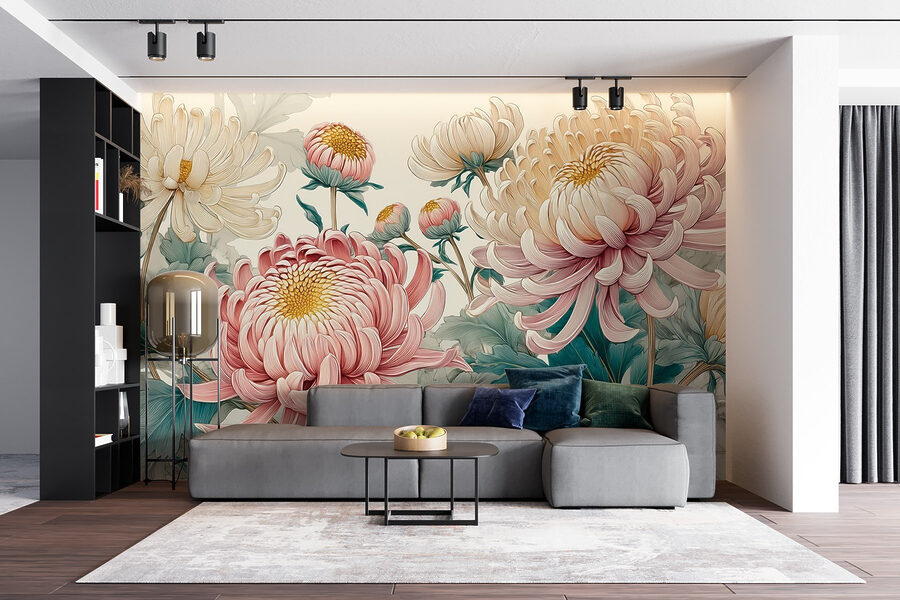 Wall murals Elegant blooms in soft pastels - Image 4