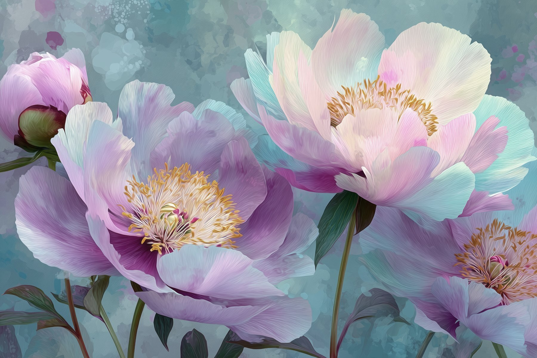 Delicate blooms in soft pastel hues