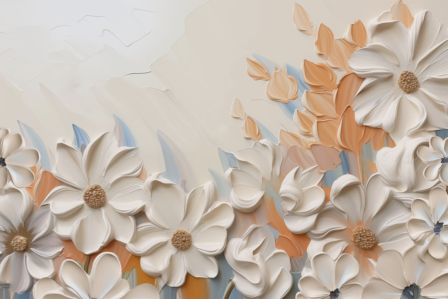 Painting of flowers on a wall