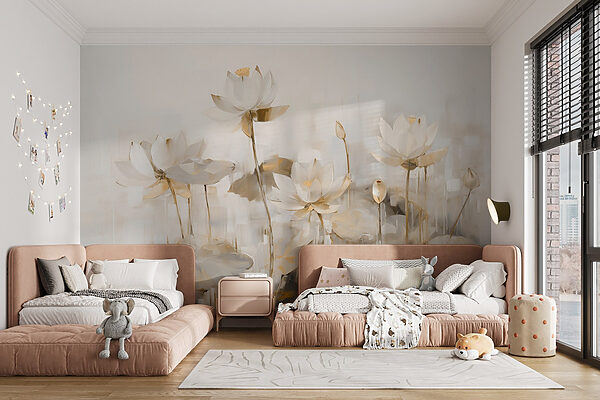 Painting of white flowers Painting of white flowers