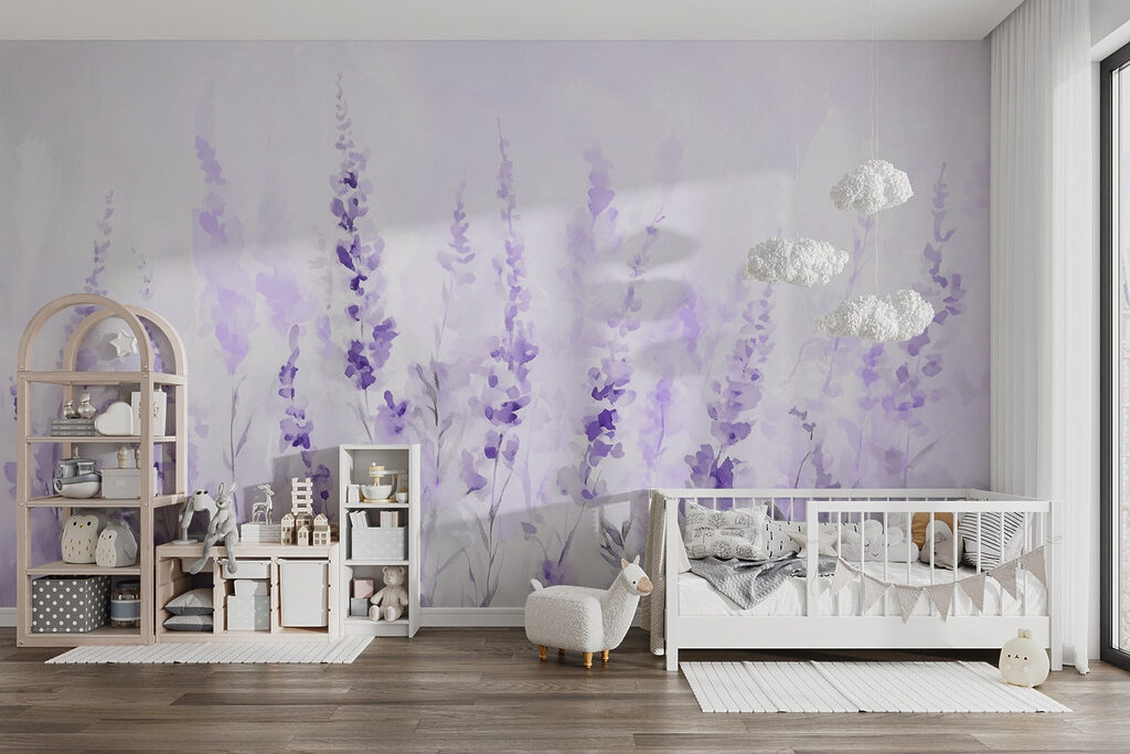 Painting of purple flowers Painting of purple flowers