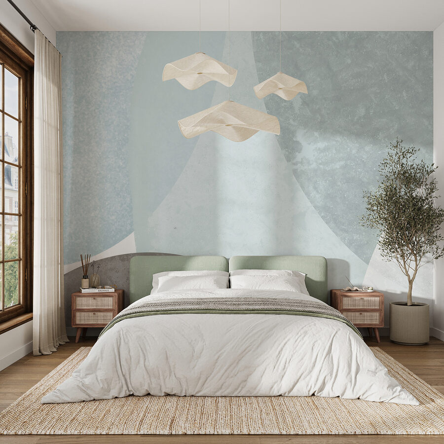 Abstract shapes in soft colors.