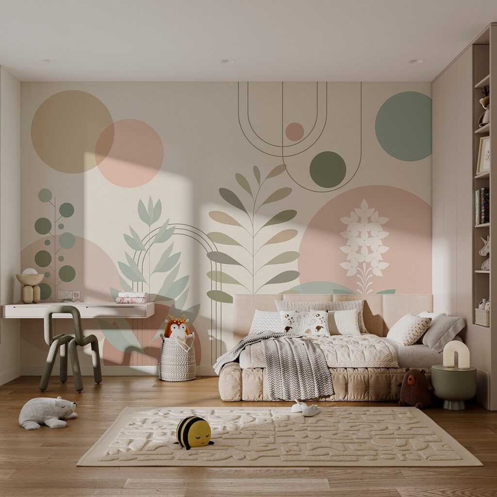 Abstract botanical design with soft colors Abstract botanical design with soft colors