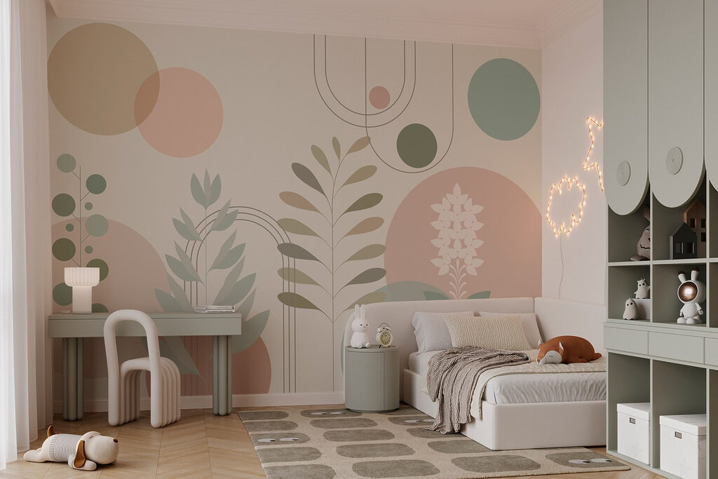 Abstract botanical design with soft colors Abstract botanical design with soft colors