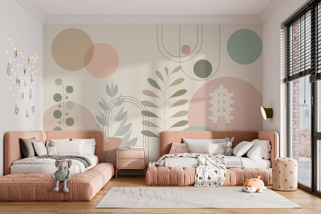 Abstract botanical design with soft colors Abstract botanical design with soft colors