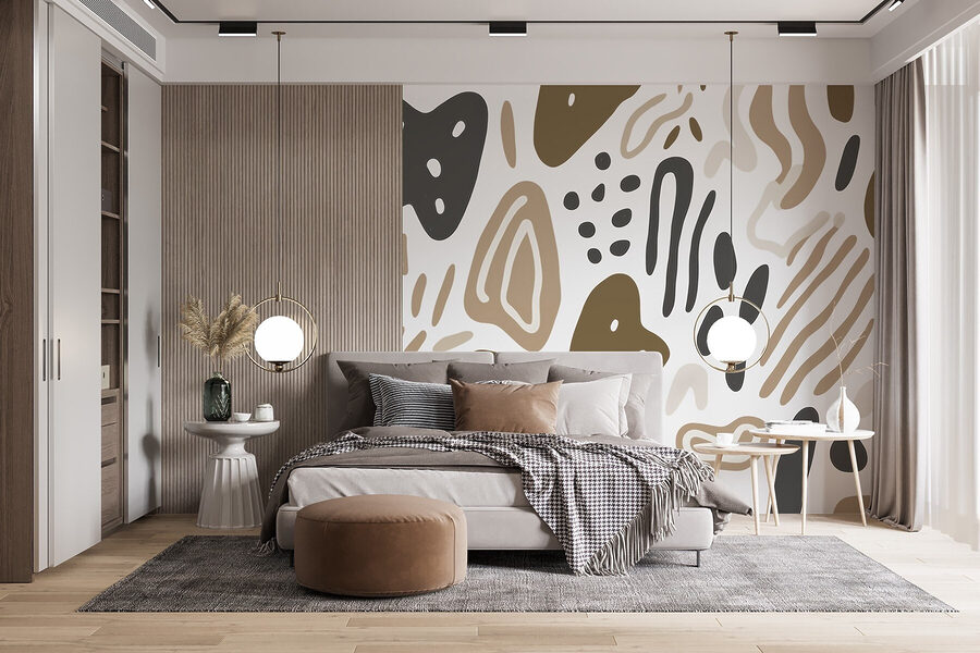 Wall murals Pattern of brown and black spots