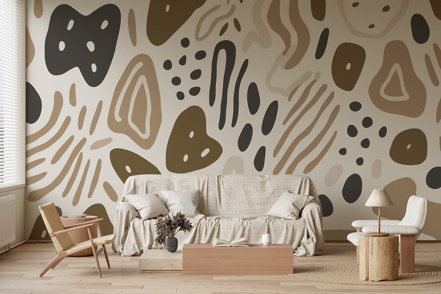 Wall murals Pattern of brown and black spots - Image 3