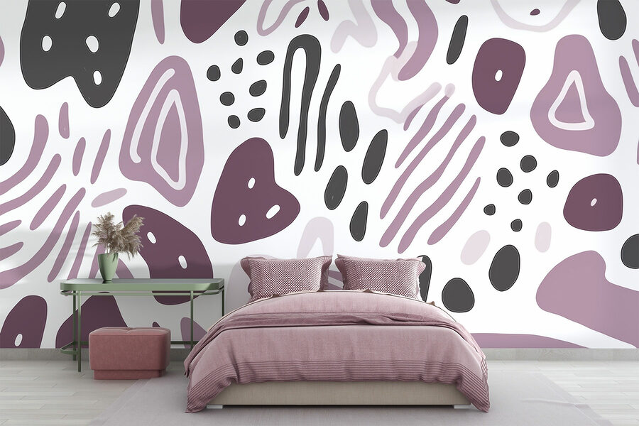 Pattern of purple and black shapes