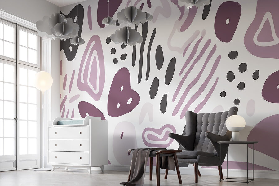 Pattern of purple and black shapes