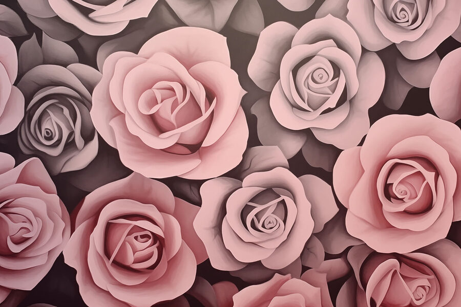 Group of pink roses