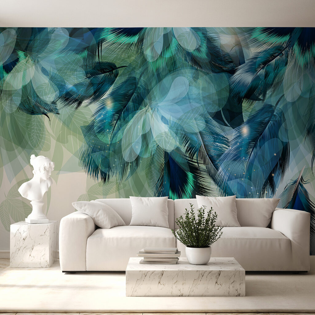 Blue and green feathers Blue and green feathers