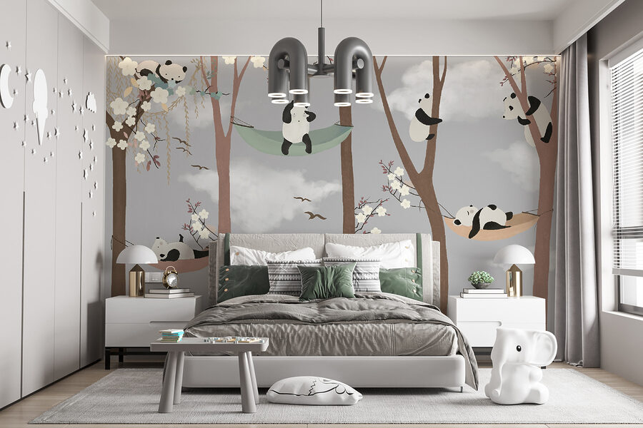 Pandas in hammocks in trees Pandas in hammocks in trees