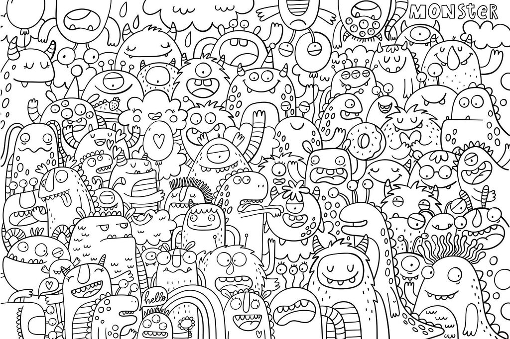 Group of cartoon monsters Group of cartoon monsters