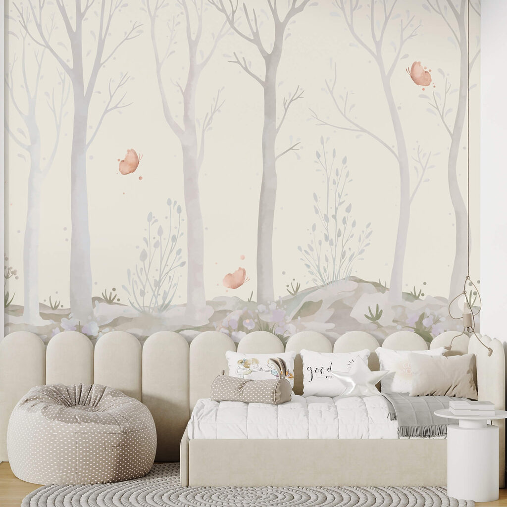 Group of trees with butterflies Group of trees with butterflies