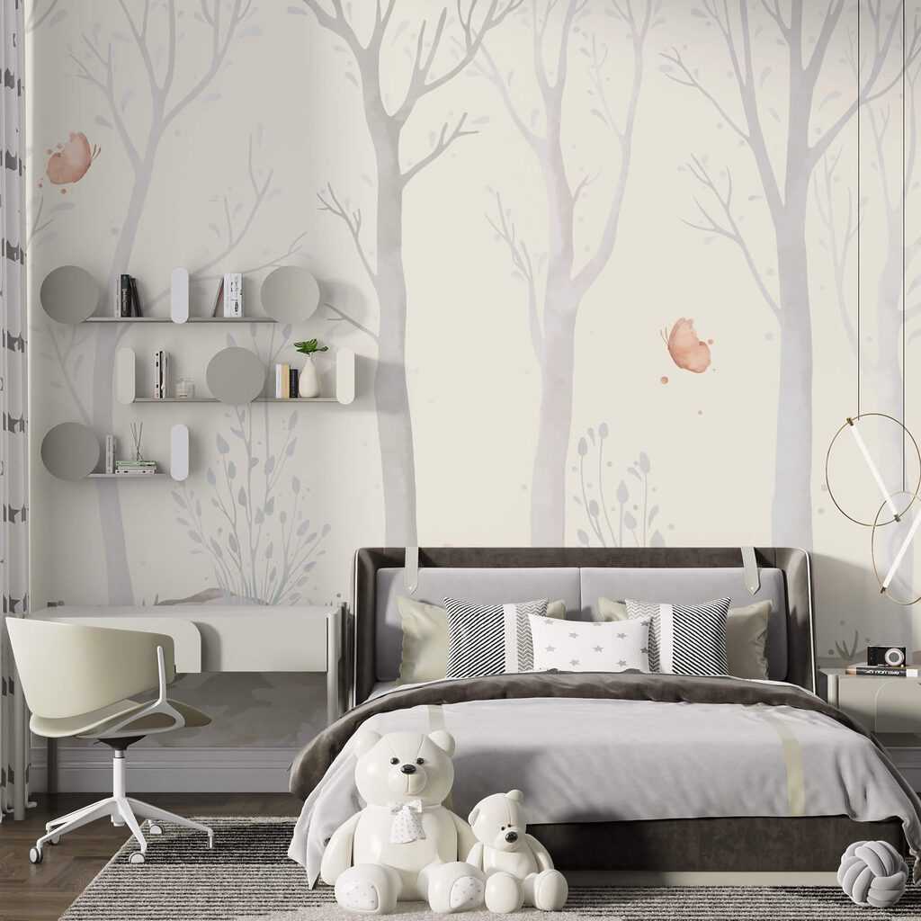 Group of trees with butterflies Group of trees with butterflies