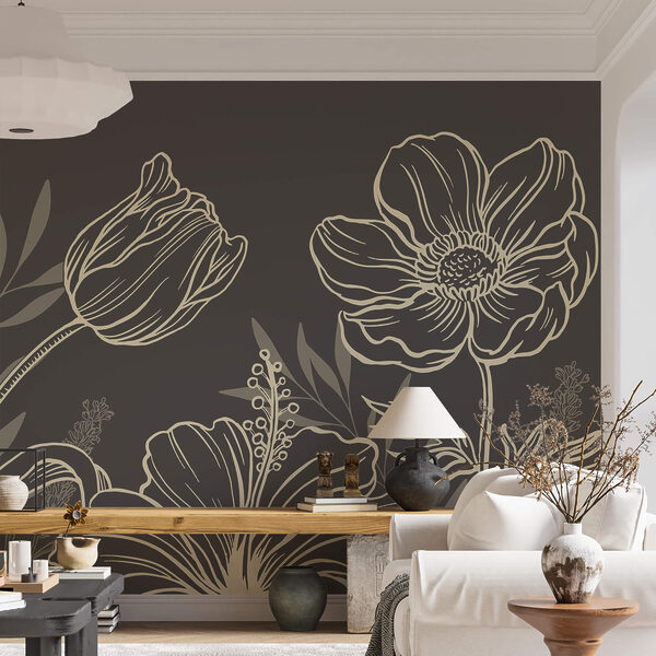 Delicate floral line art design Delicate floral line art design