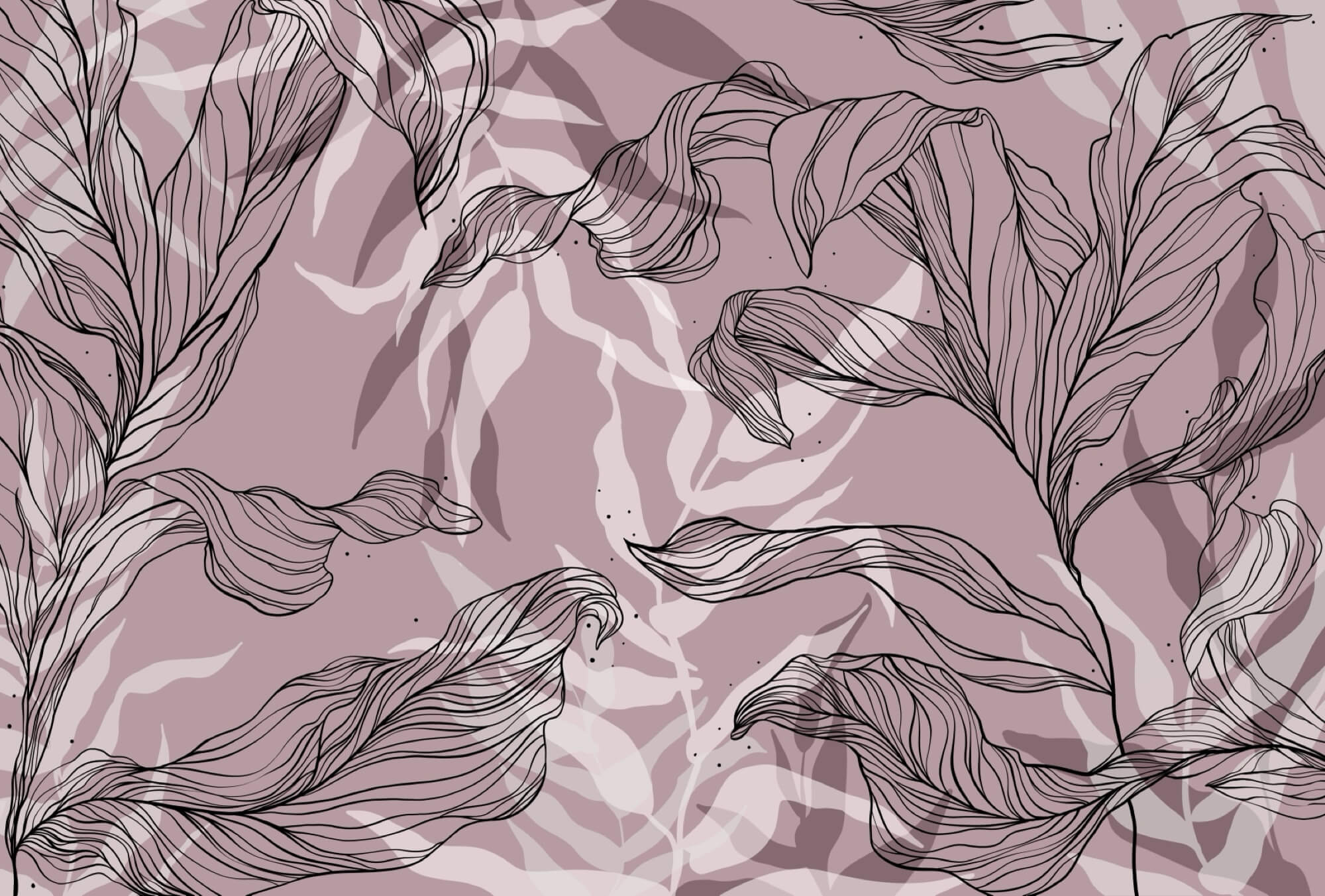 Drawing of leaves on a pink background t00009v1p - Drawing of leaves on a pink background - tegory