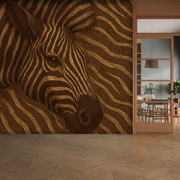 Zebra in abstract swirls of color Wall murals Zebra in abstract swirls of color