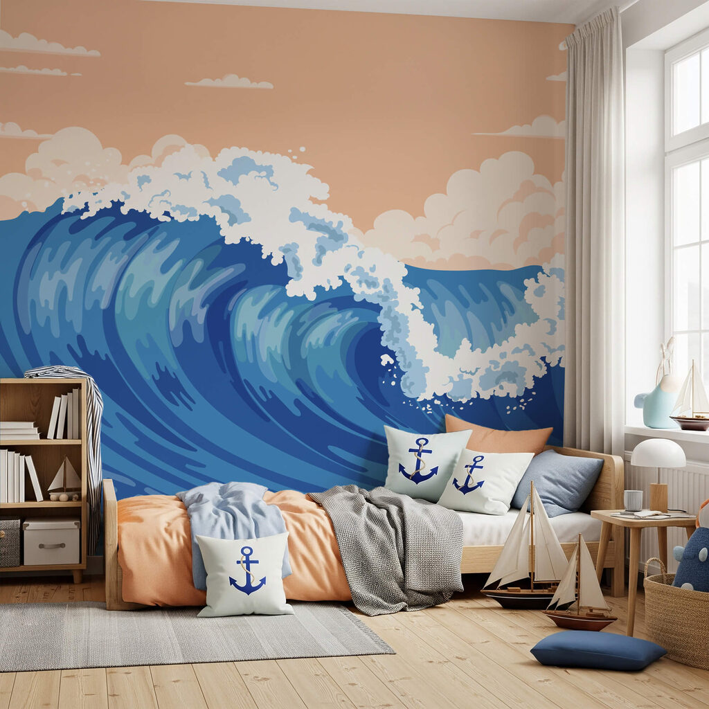 Large wave with foamy waves