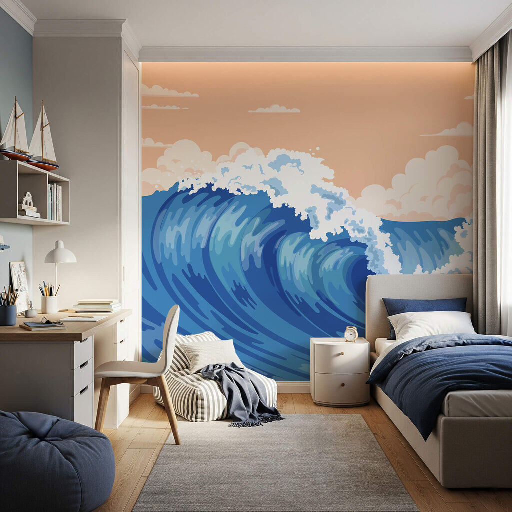 Large wave with foamy waves