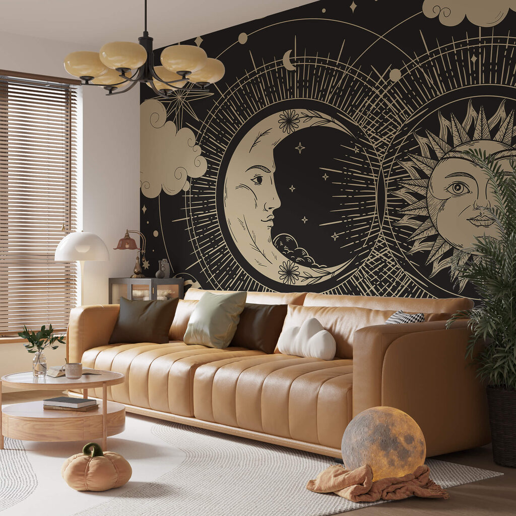 Sun and moon in the sky Sun and moon in the sky