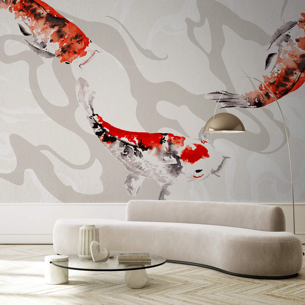 Painting of fish swimming Painting of fish swimming