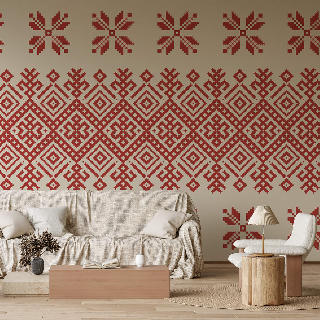 Red and white pattern