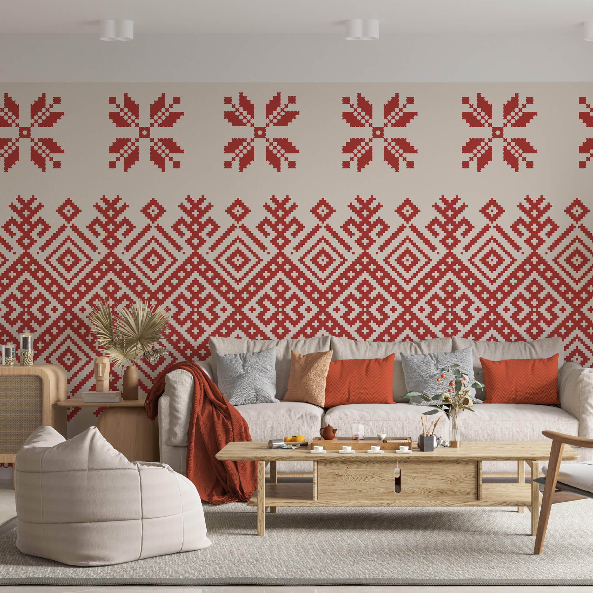 Red and white pattern