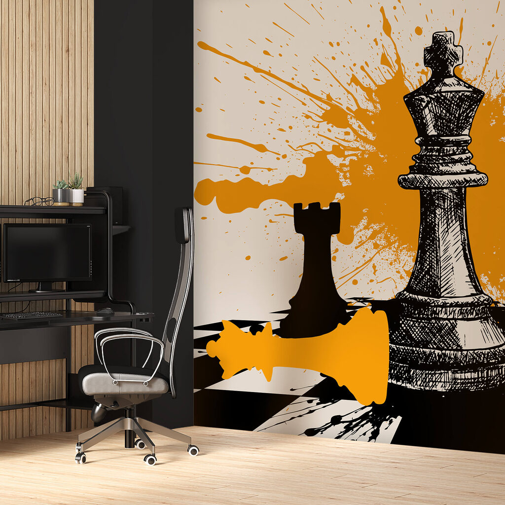 Black and white chess pieces