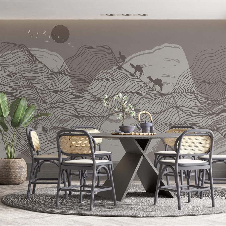 Drawing of a desert landscape