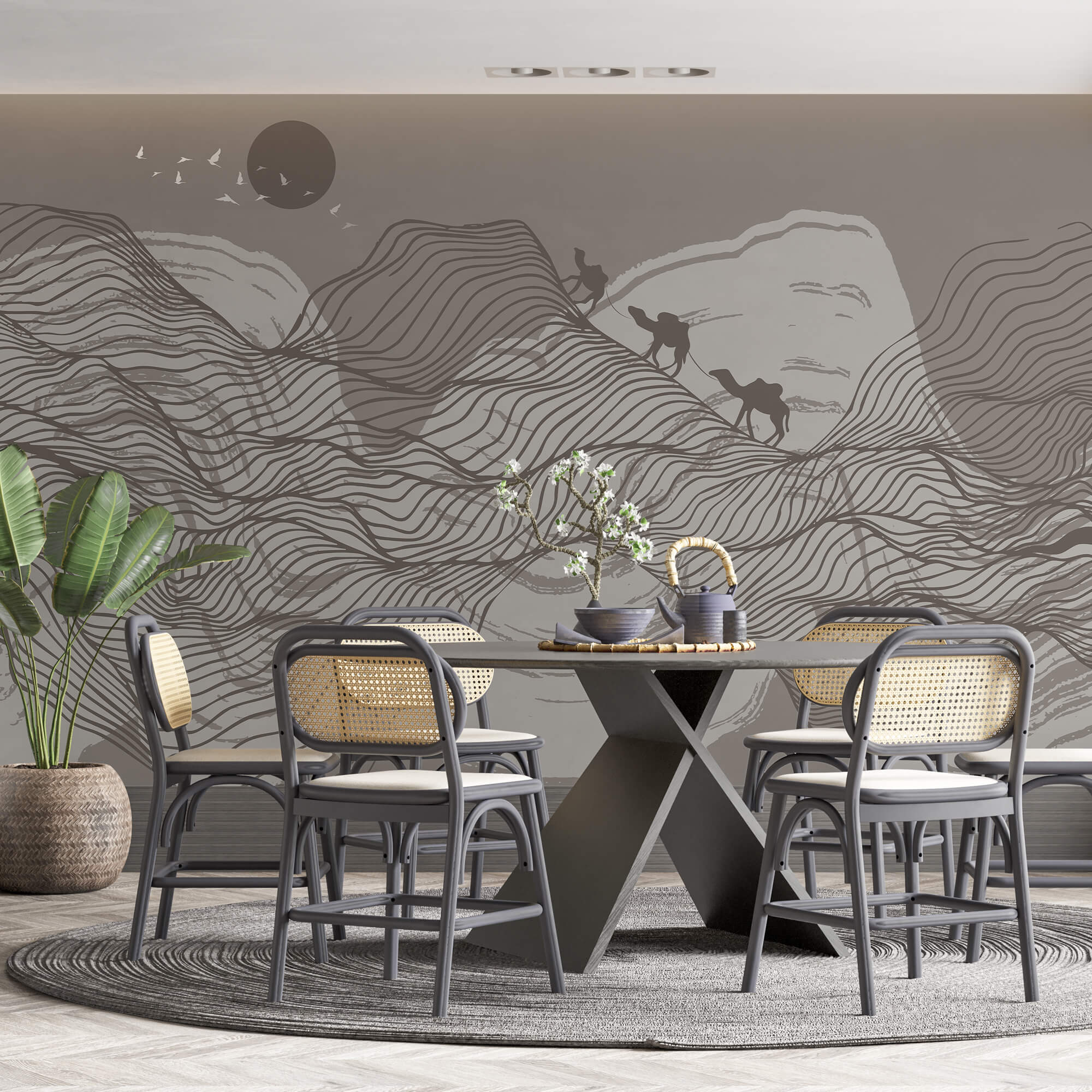 Drawing of a desert landscape Drawing of a desert landscape