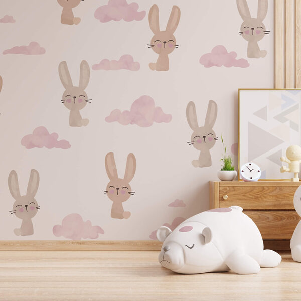 Pattern of rabbits and clouds