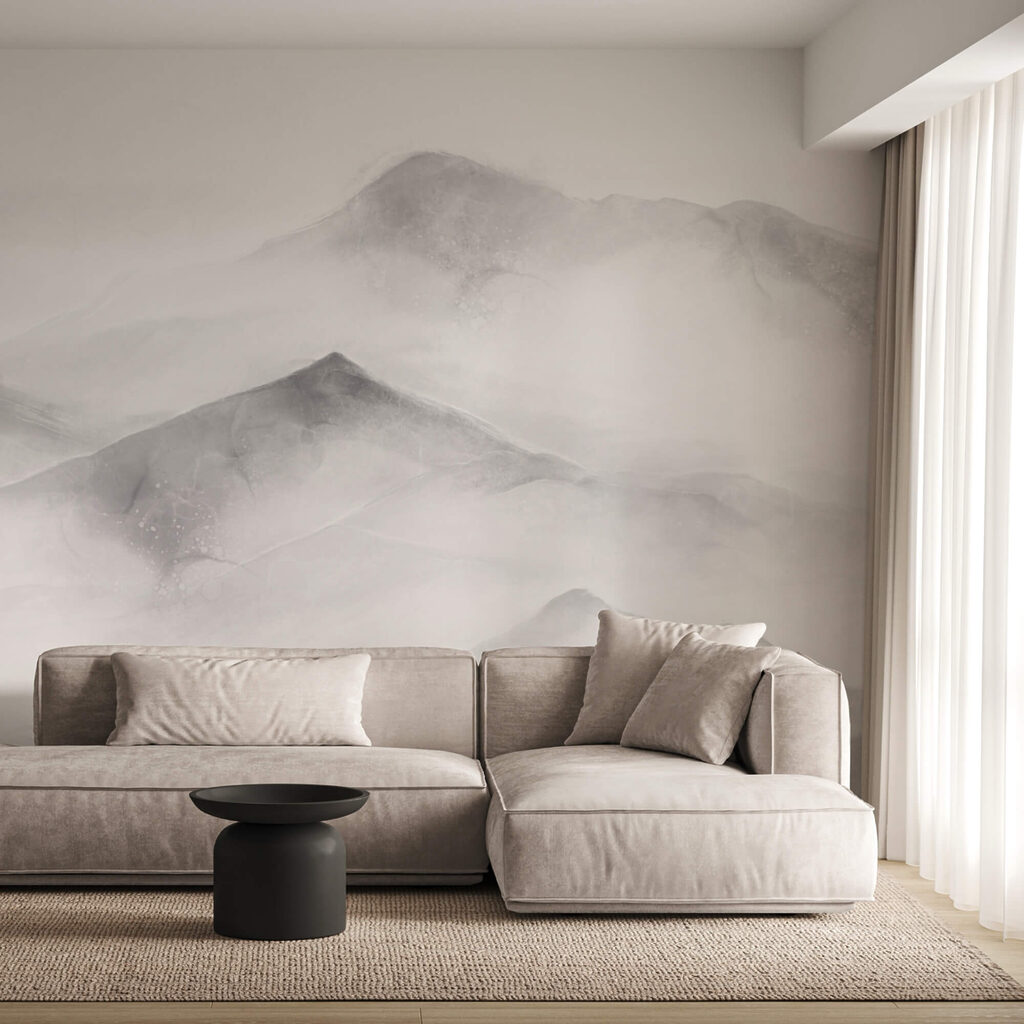 White and gray mountain range