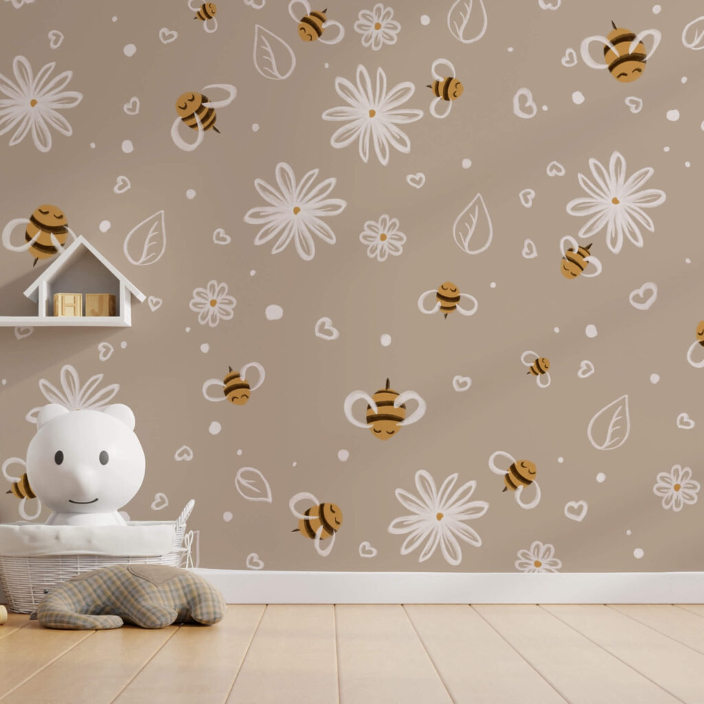 Pattern of bees and flowers Pattern of bees and flowers